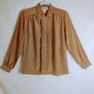 Impressions Tan and Black Blouse